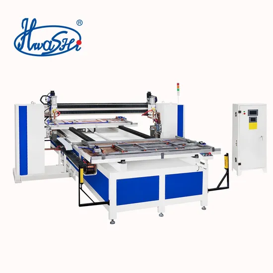 Hwashi CNC Seven Axis Double Heads Auotmaitc Spot Welding Machine for Door Tube Frame